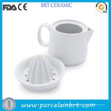 Exprimidor de cítricos manual blanco de cerámica